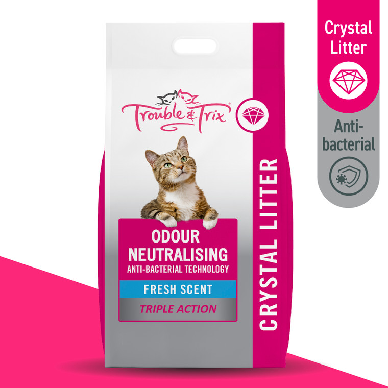 Trouble & Trix Antibacterial Crystal Cat Litter 15l