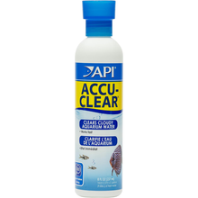 API Accu-Clear, A water clarifier that quickly clears cloudy aquarium water, eliminating haze caused by suspended particles.