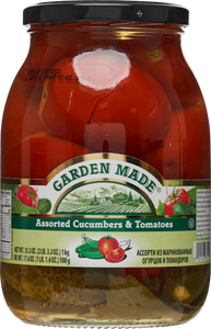 GARDEN MADE ASSORTI CUCUMBERS & TOMATOES MARINATED, 1kg