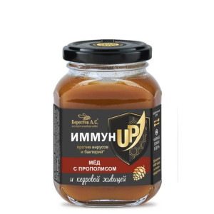 Honey ImmunUp with propolis cedar resin, Berestov, 500 g