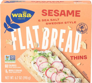 Wasa Flatbread Thins Crackers, Sesame and Sea Salt