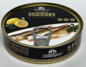 Baltic Gold, Smoked Sprats in Oil with Lemon (160g)
