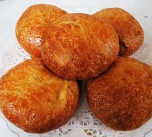 Homemade Danish With  Green Onion, Egg & Mozzarella