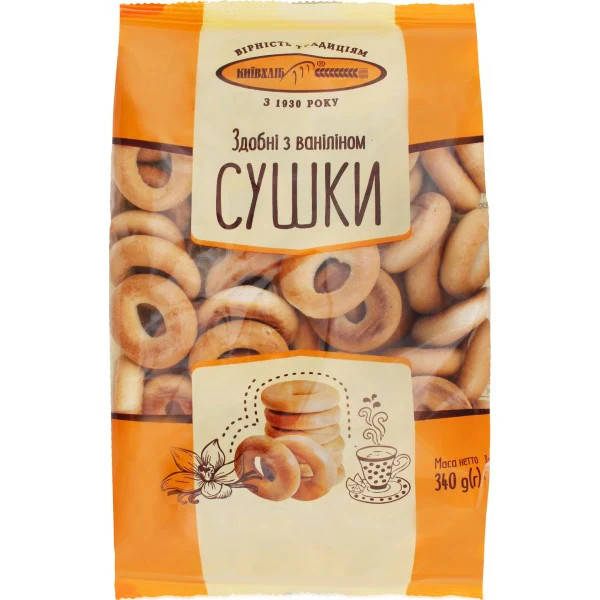 Sushki Zdobni with vanilla, Ukraine, 340g