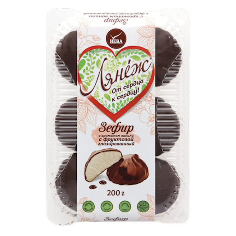 Zefir in chocolate with fructose 