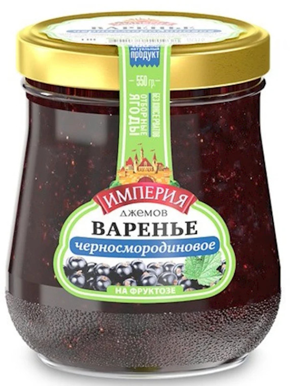 Black currant Jam sugar free (fructose), Imperiya Djemov, 550 g