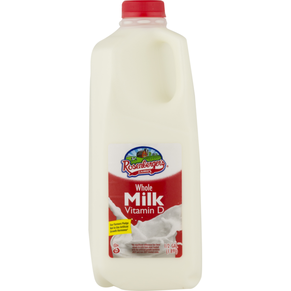 Whole Milk by Rosenbergers Dairies, 0.5 Gal