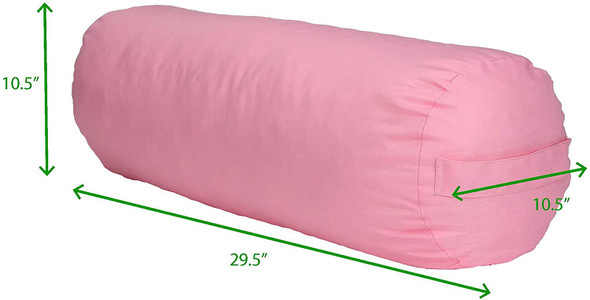 OGCYL-PNK Bolster/Cushion Restorative, Yin Prop, Meditation Yoga Pillow, Cotton, Machine Washable Cover, 4 Colors, Pink Cylinder