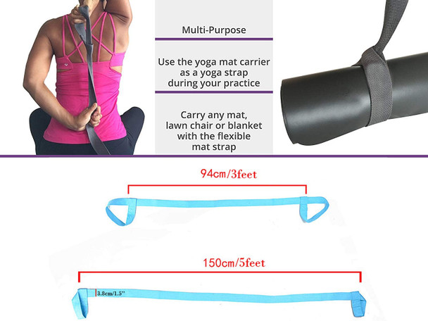 Yoga Mat Strap Sling Durable Polyester Cotton Yoga Mat Carrier