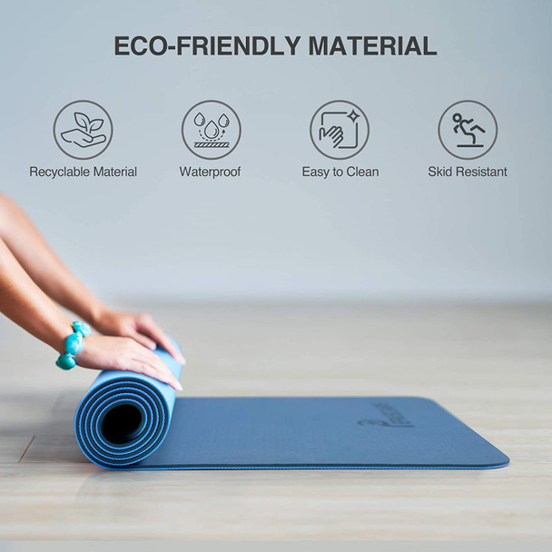Non Slip Yoga Mat for Beginner and All Level, Eco & Knee Friendly