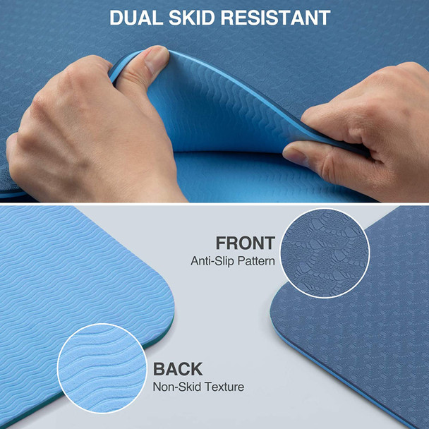 Non Slip Yoga Mat for Beginner and All Level, Eco & Knee Friendly