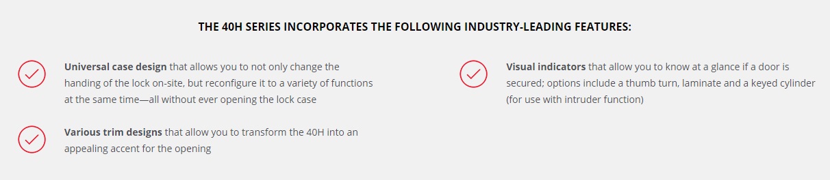 Mortise Locksets - 40H Series - BEST Access systems - PDF Catalogs