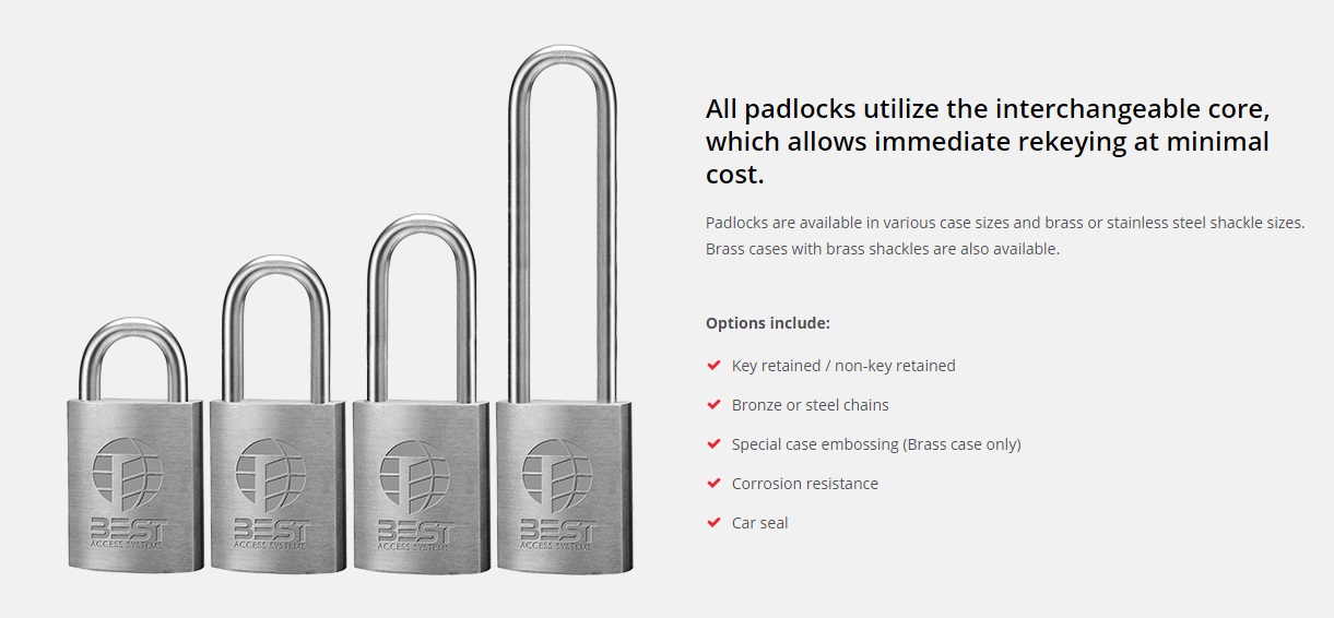 BEST 41B Series Padlock, 3/8 Diameter Shackle - Cargo Protectors, Inc.