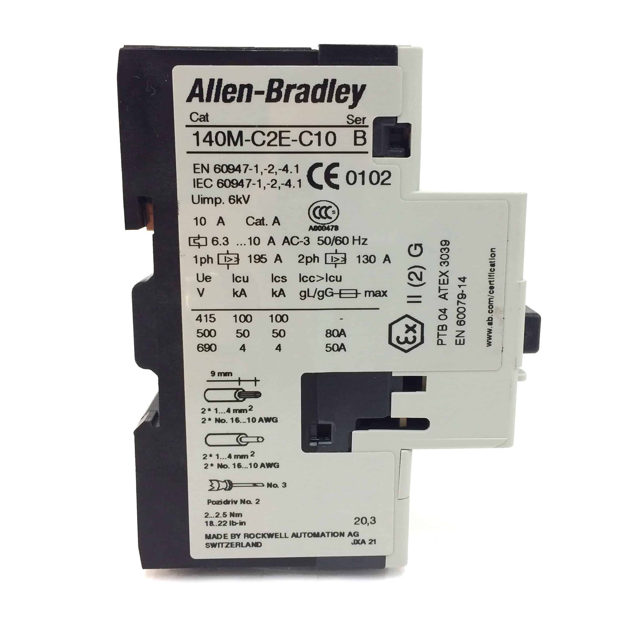 MCB 140M-C2E-C10 Allen-Bradley 6.3-10A 130A 140MC2EC10