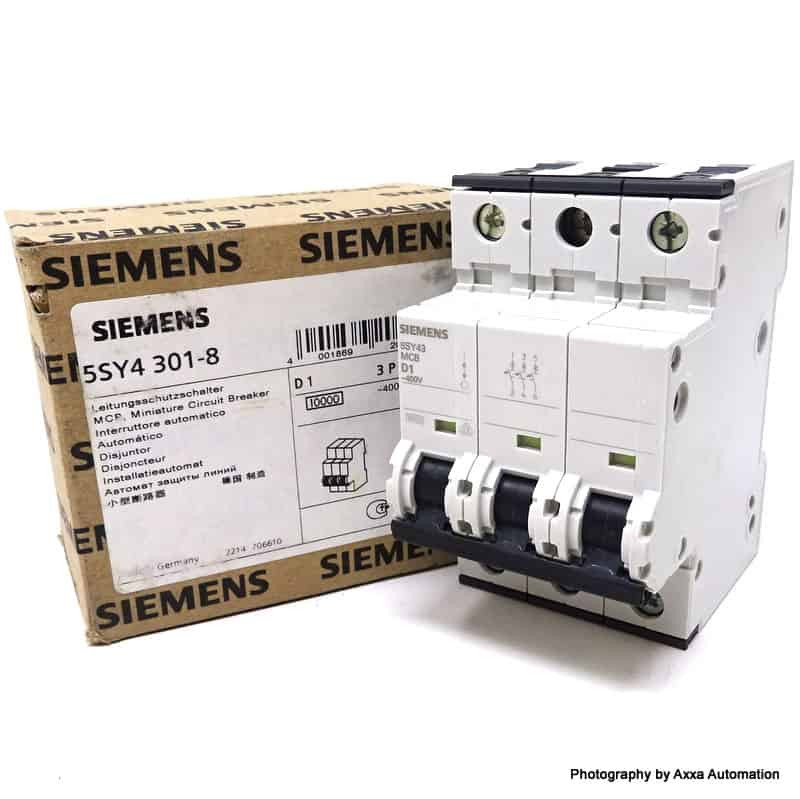 3P MCB 5SY4301-8 Siemens 1A D-curve 5SY43-D1 5SY43D1 5SY43018 - Axxa
