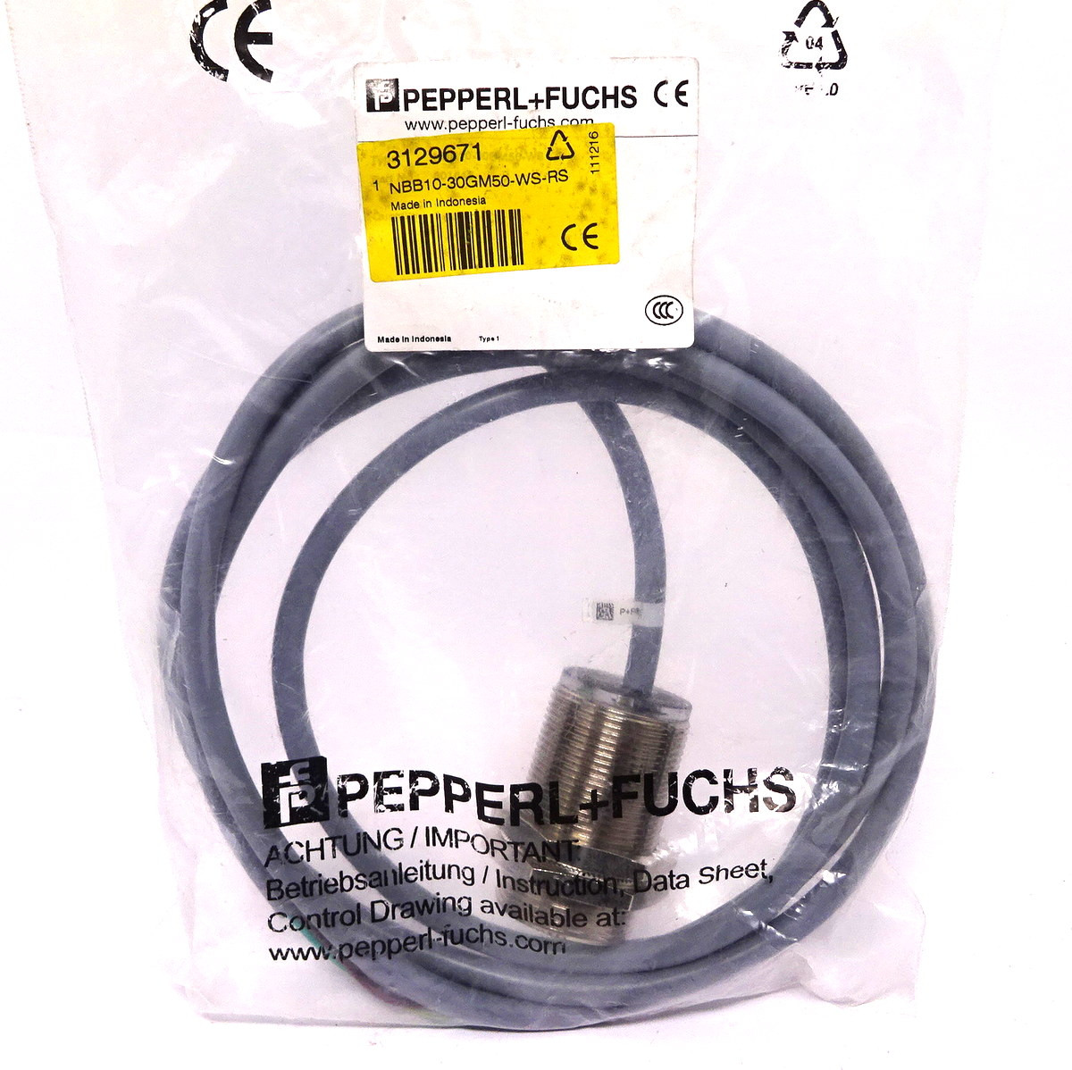 Inductive Sensor NBB10-30GM50-WS Pepperl+Fuchs 20-253VAC Sn=10mm 2 wire ...