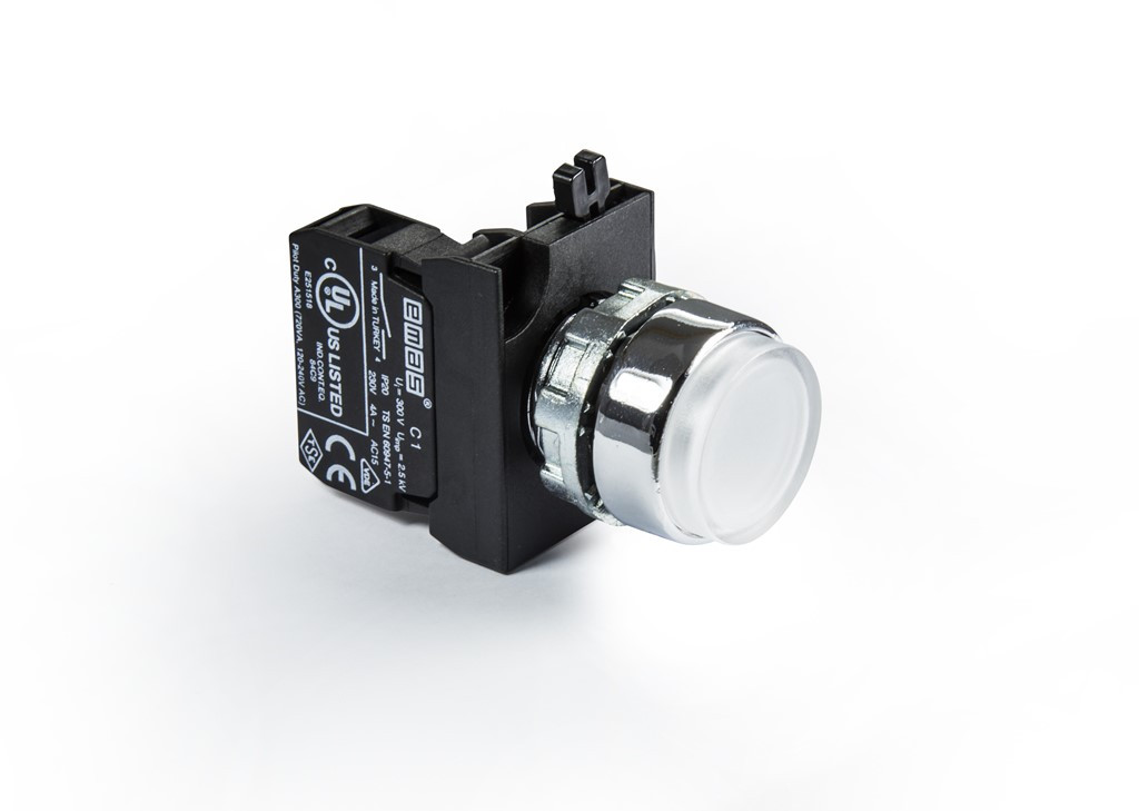 Extended Push Button 1NO White With Nut CM100HB EMAS - Axxa - Motor ...