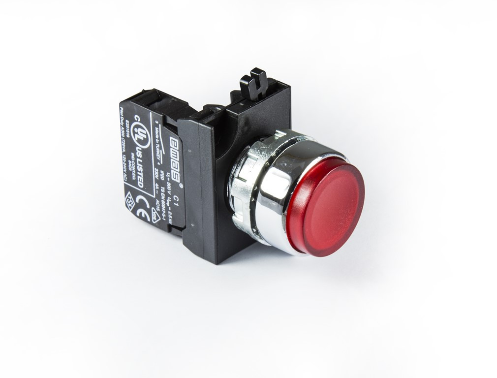 Extended Push Button 1NO Red With Nut CM100HK EMAS - Axxa - Motor ...