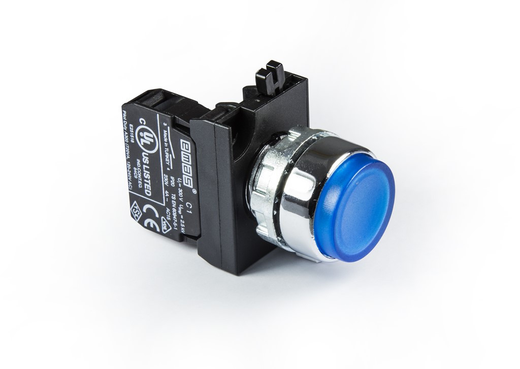 Extended Push Button 1NO Blue With Nut CM100HM EMAS - Axxa - Motor ...