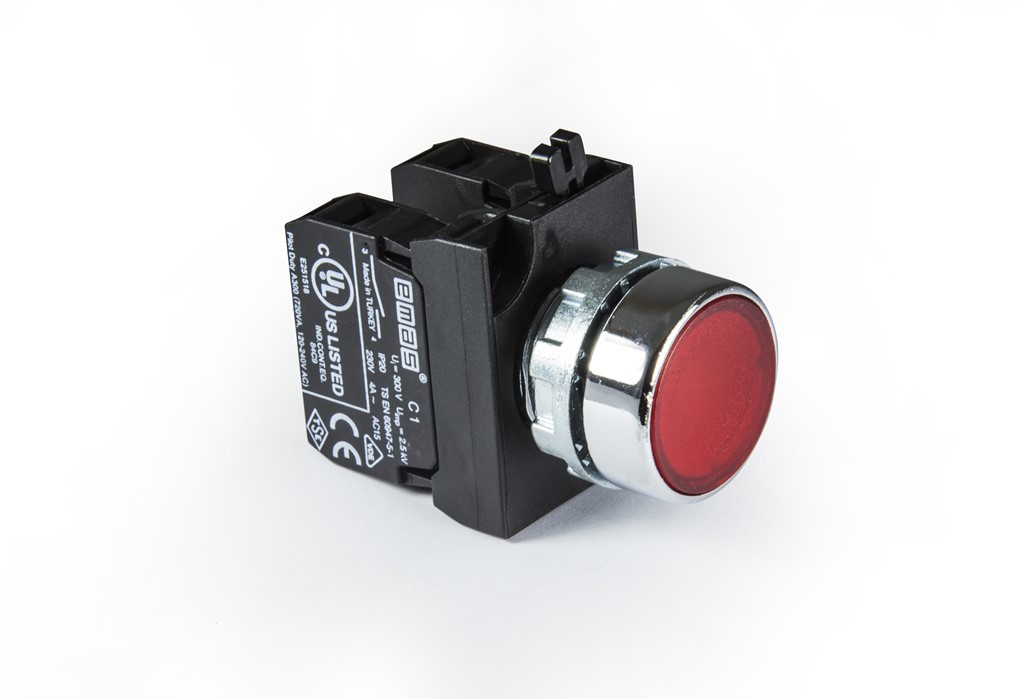 Push Button With Adapter 2NO Red With Nut CM101DK EMAS - Axxa - Motor ...