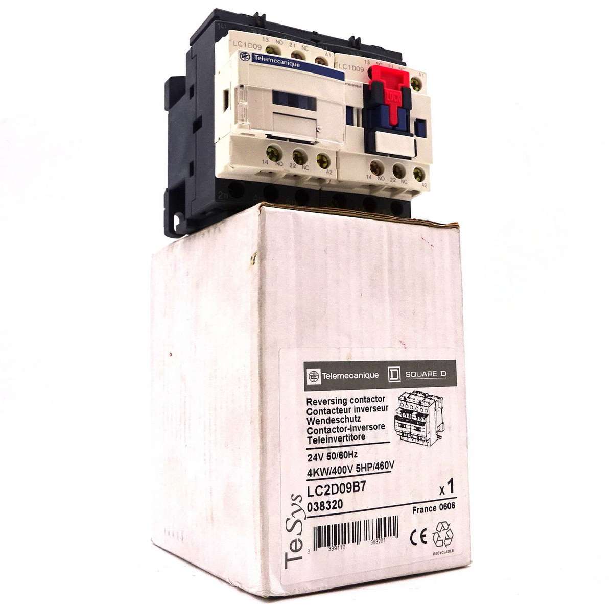 Reversing Contactor LC2D09B7 Telemecanique 24VAC 4kW 3NO - Axxa - Motor ...