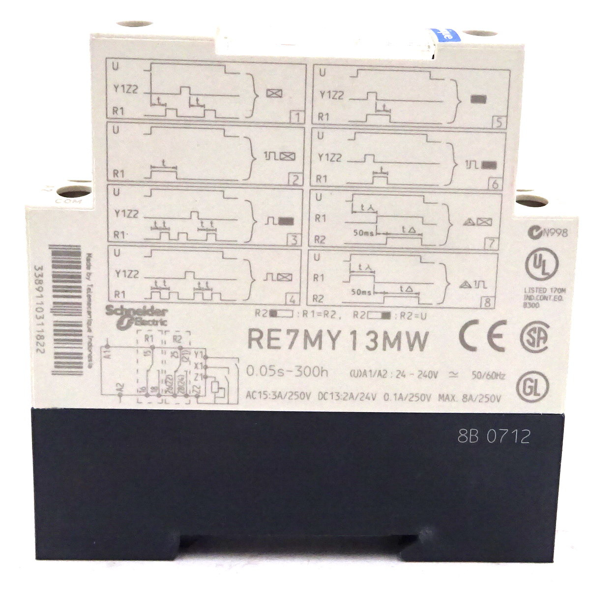 Timer Relay RE7MY13MW Telemecanique 0.05s-300h 240VAC - Axxa - Motor ...