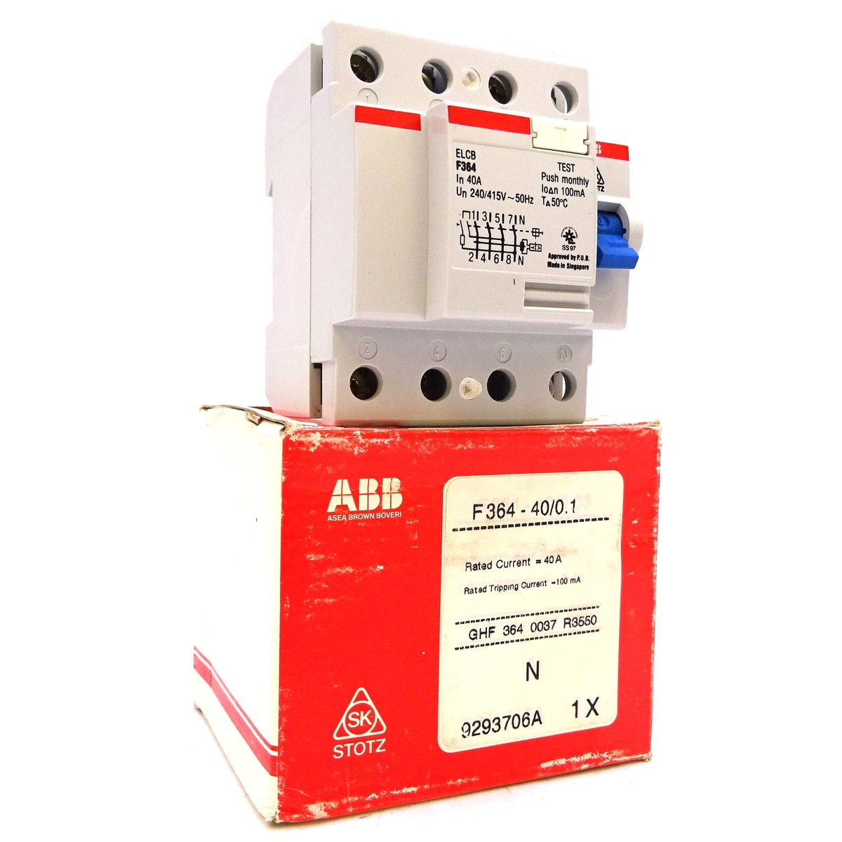 RCCB F364 ABB 40A GHF3640001R3550 - Axxa - Motor Control & Automation