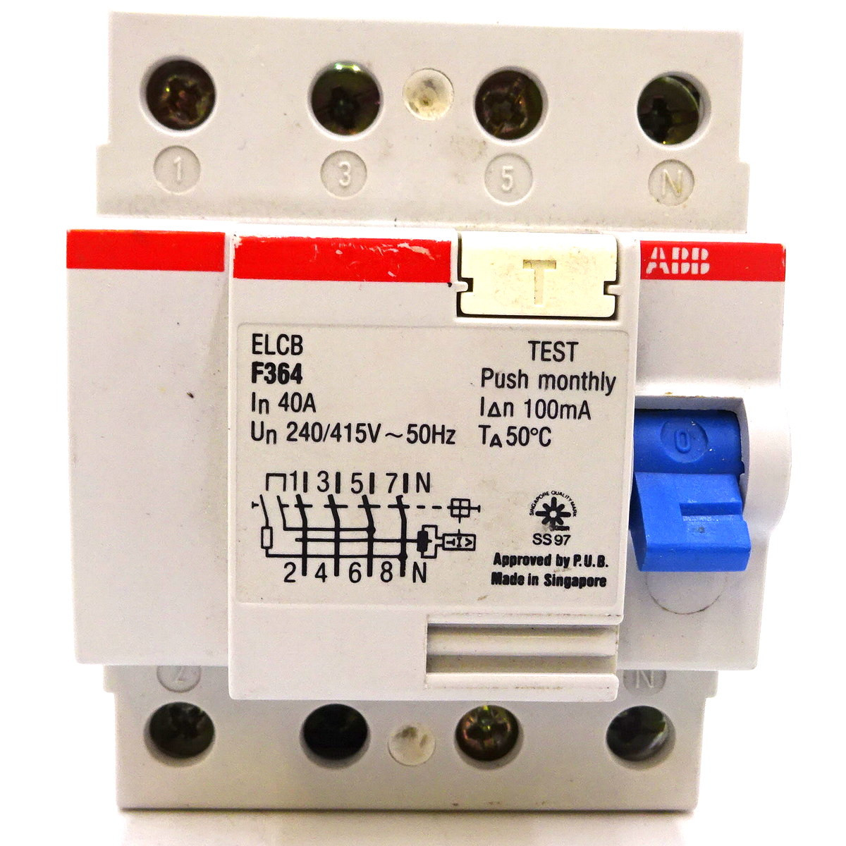 RCCB F364 ABB 4P 40A GHF3640001R3550 *Used* - Axxa - Motor Control ...