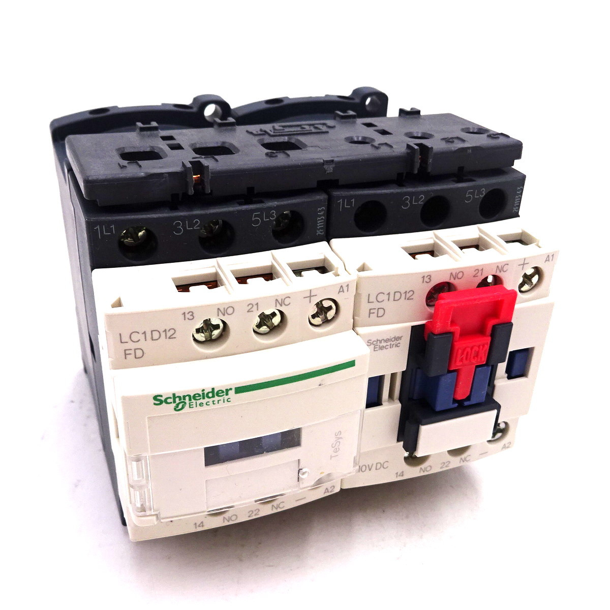 Reversing Contactor LC2D12FD Schneider AC-3 5.5KW 400V 12A 110VDC 3P ...