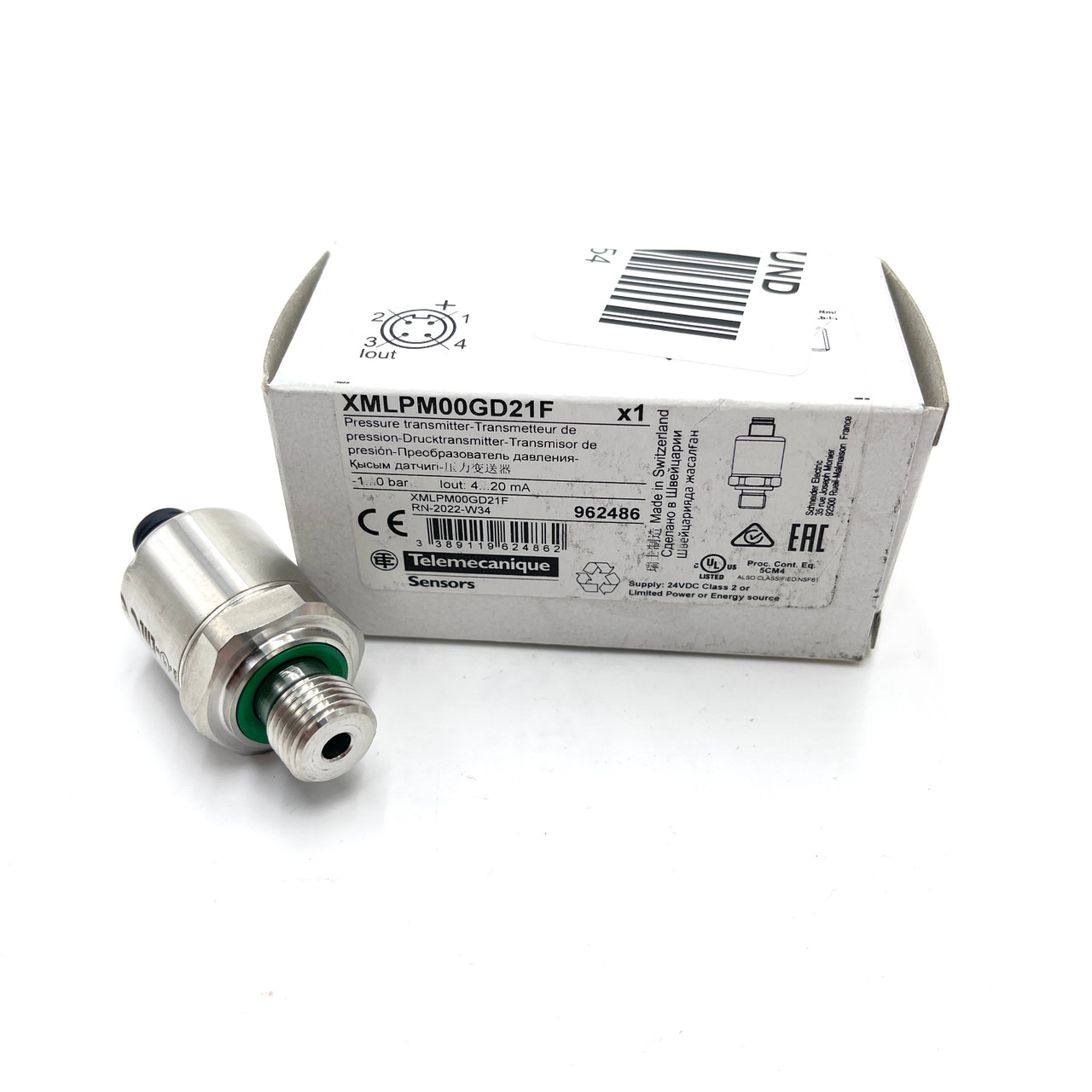 Pressure Transmitter XMLPM00GD21F Telemecanique -1-0bar 4-20mA 962486 ...