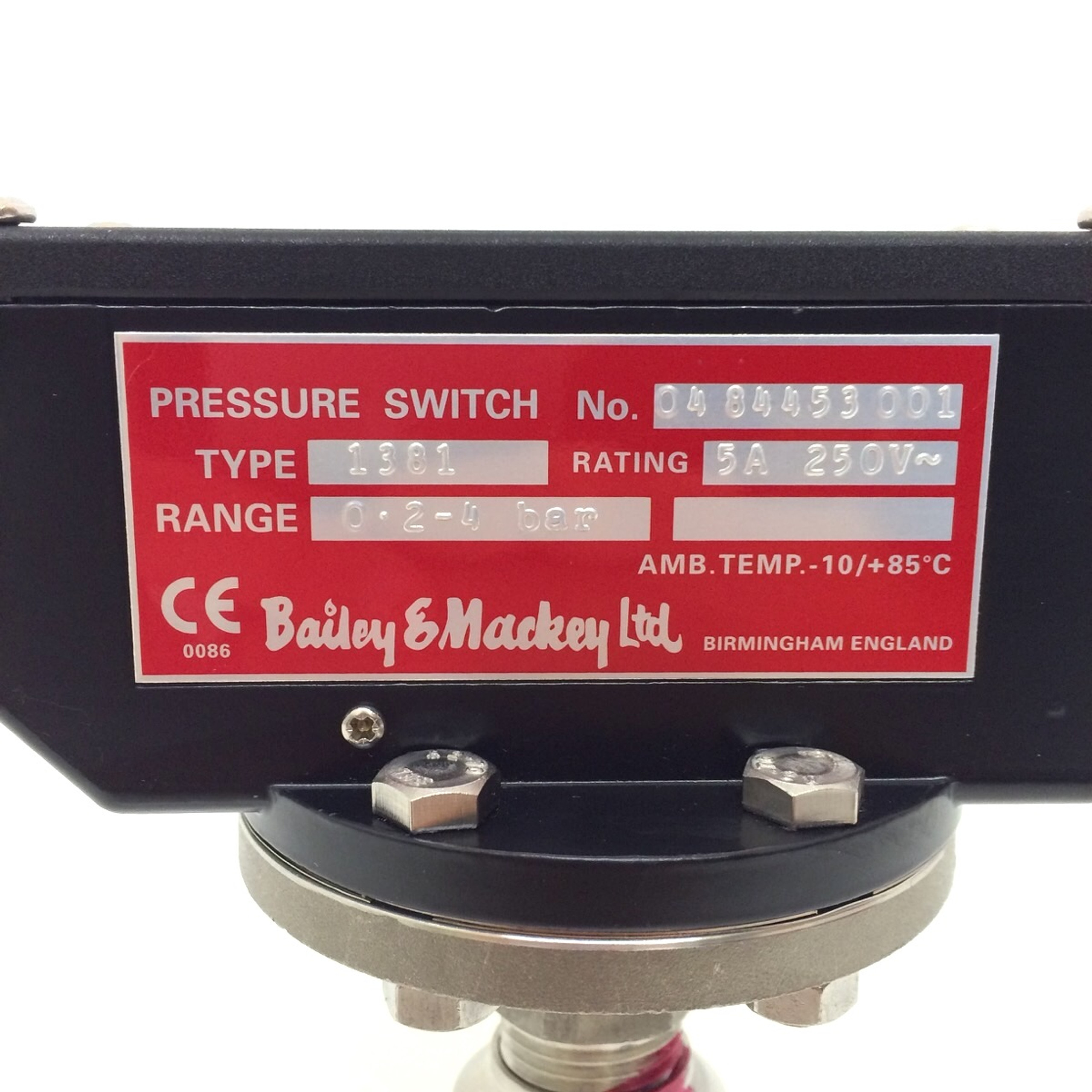 Pressure Switch 1381/S2002 Bailey & Mackey 0.24bar 13814 Axxa