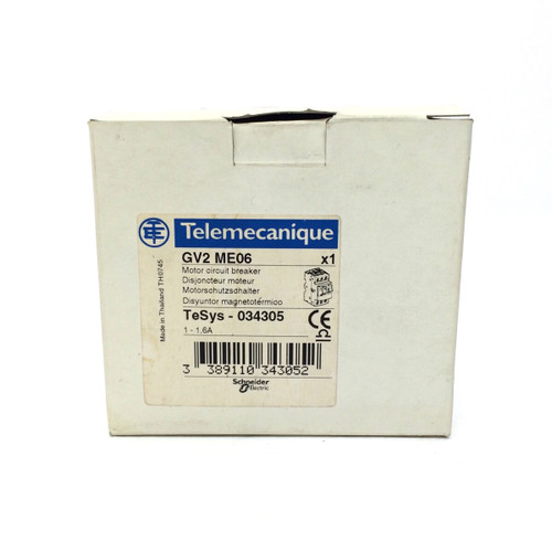 Motor circuit Breaker 034305 GV2-ME06 Telemecanique 1-1.6A GV2ME06