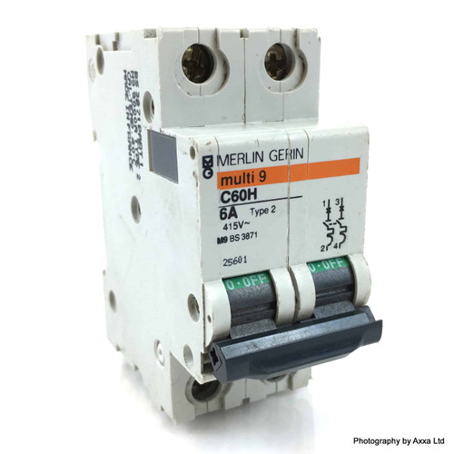 2P Circuit Breaker 25601 Merlin Gerin 6A Type-2 C60H-6A *New*