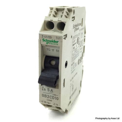 Thermal-Magnetic Circuit Breaker GB2CD10 Schneider 1P+N 5A *NEW*