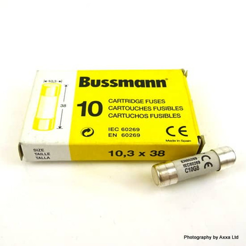 Pack of 10 fuses C10G8 Bussmann 8A 500VAC C-10-G8