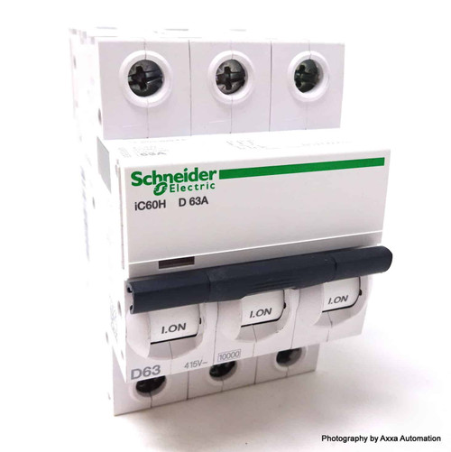 3P Mini Circuit Breaker A9F55363 Schneider iC60H 63A D-Curve