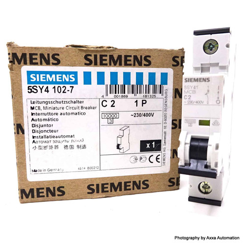 1Pole Circuit Breaker 5SY4102-7 Siemens 2A C-curve 5SY41027