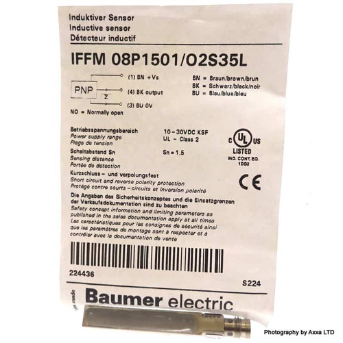 Inductive Sensor IFFM-08P1501/02S35L Baumer 1.5mm 10-30VDC NO IFFM08P1501/02S35L