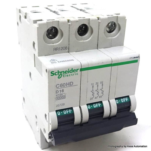 3P Circuit Breaker 25729 Schneider D-Curve 16A C60HDD16 C60HD-D16 *New*