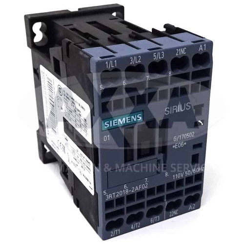 Contactor 3RT2018-2AF02 Siemens 110VAC 7.5kW 1NC 3RT20182AF02