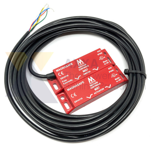 Mechan Controls - MS7-21-DC-10M, Magnetic Safety Switch and Actuator, 2NO/1NC, DC, Plastic, 10m pre-wired Cable