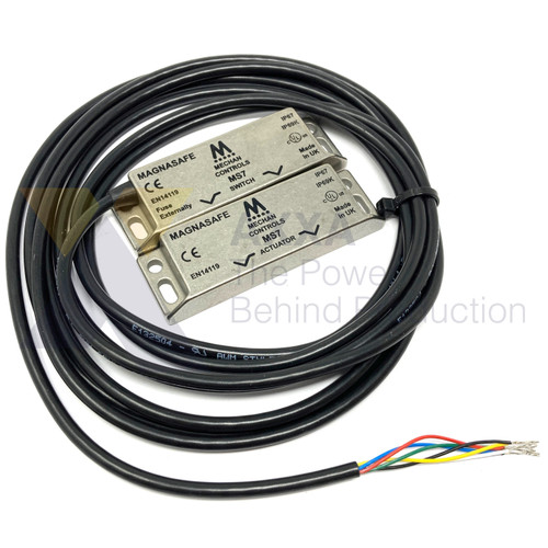 Mechan Controls - MS7-SS-21-DC-03M, Magnetic Safety Switch and Actuator, 2NO/1NC, DC, Stainless Steel 316, 3m pre-wired Cable