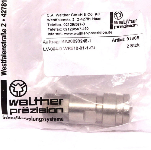 Low Pressure Coupling LV-004-0-WR510-01-1-GL Walther BSPP 1/8"