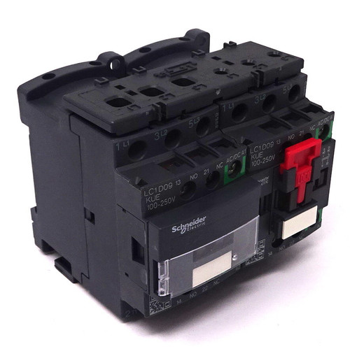 Green Reversing Contactor LC2D09KUE Schneider 100-250VAC/DC 4kW 1NO 1NC