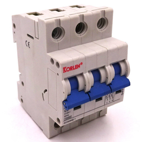 MCB KNB6-63-C6 Korlen 3Pole C Curve 63A *New*