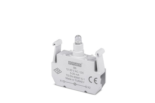 B CONTACT BLOCK WITH RED LED 12-30 V AC/DC