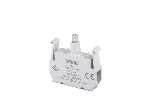 B CONTACT BLOCK WITH BLUE LED 12-30 V AC/DC