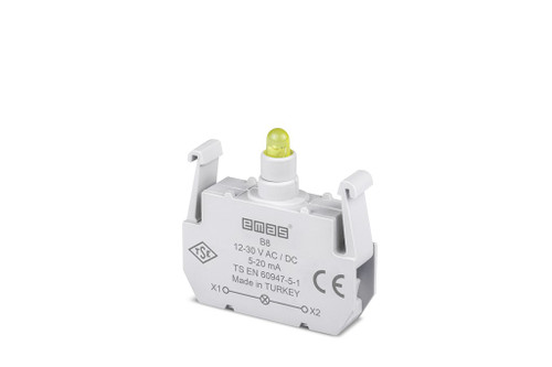 B CONTACT BLOCK WITH YELLOW 12-30 V AC/DC