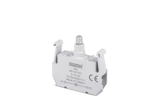 B CONTACT BLOCK WITH WHITE LED 48 V DC/DC