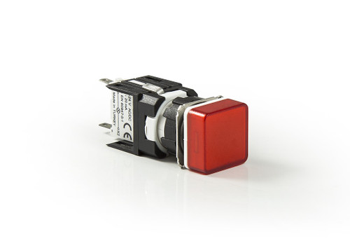 D SERIES 16MM SQUARE LED 24V RED SIGNAL LAMP